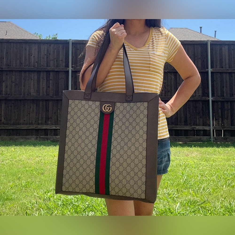 GUCCI GG Supreme Ophidia Soft Open Large Tote Bag